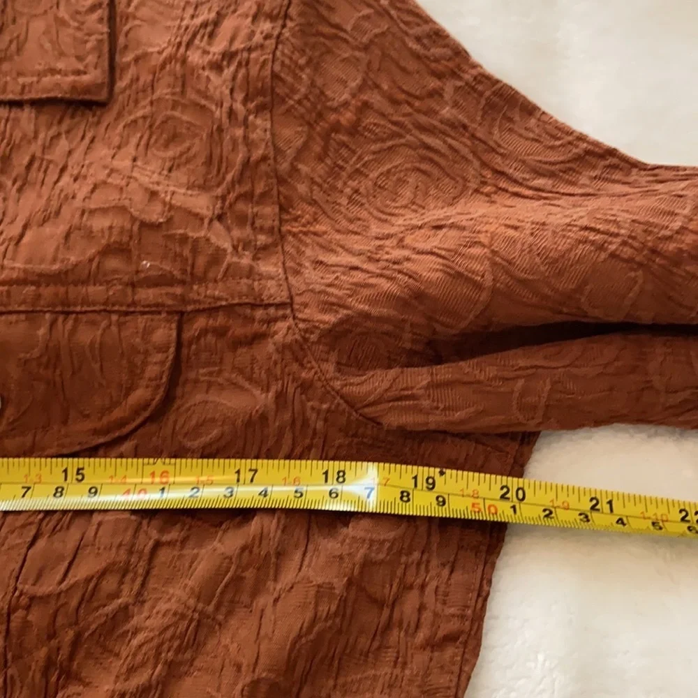 Chicos rust jacket Silver buttons Tailored